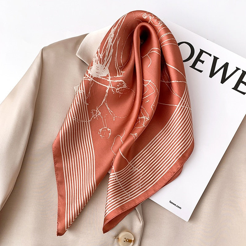 Women's Classic 100% Silk Square Scarf | Amalii 