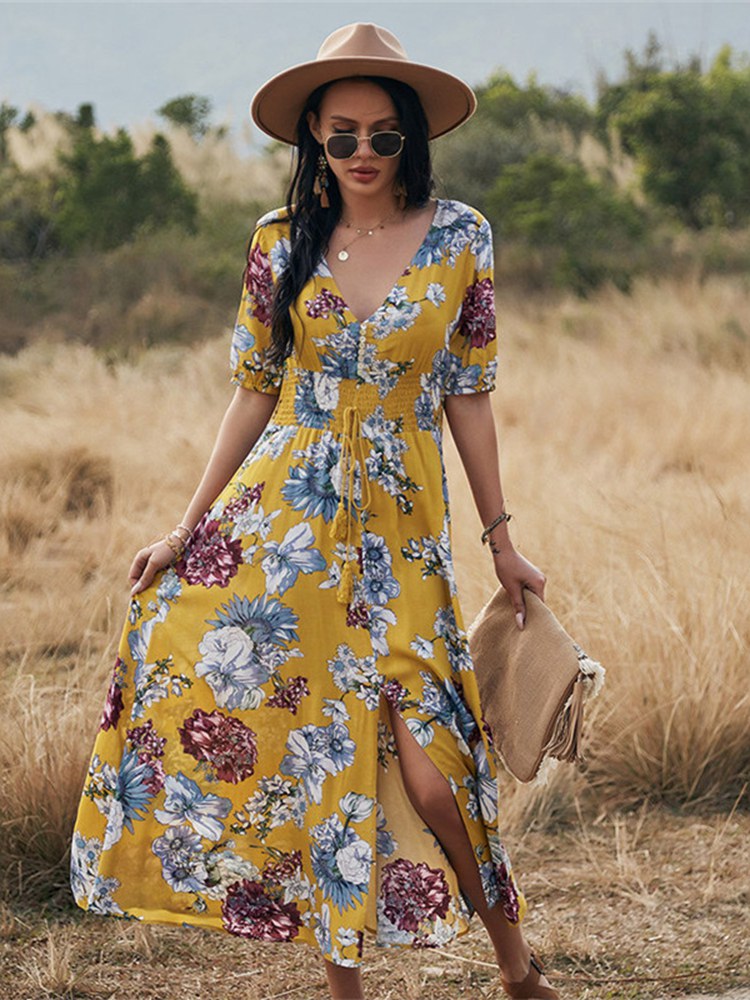 Robe Longue à Fleur | Amalii