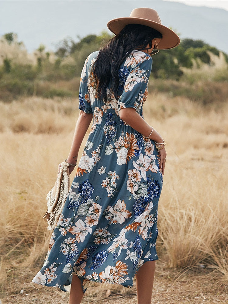 Robe Longue à Fleur | Amalii