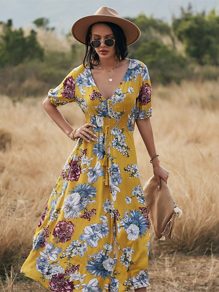 Robe Longue à Fleur | Amalii