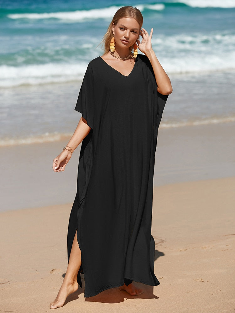 Robe de Plage Chic Noire Femme | Amalii