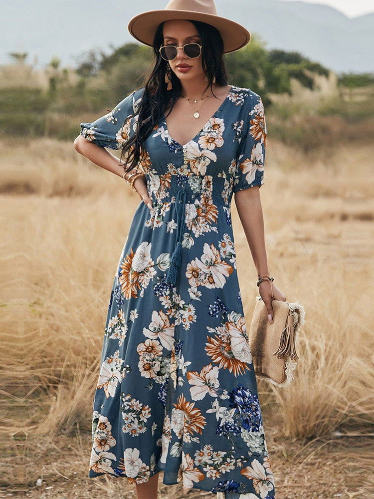 Robe Longue à Fleur | Amalii