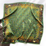 100% Silk Square Green Women | Amalii 